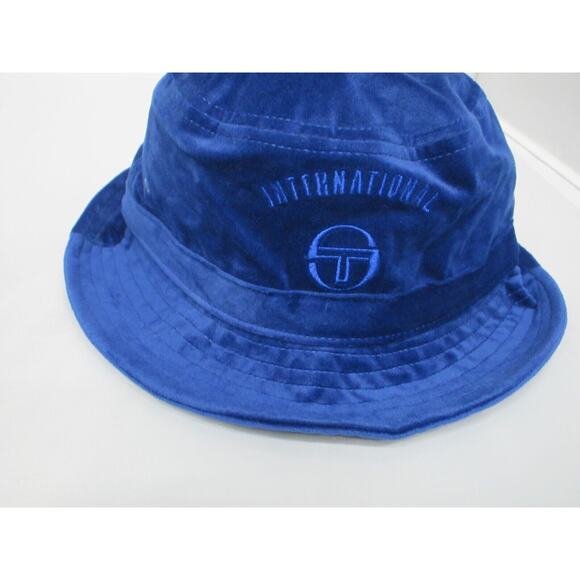 NWT Sergio Tacchini Sovana Mazarine Blue Velour Men's Bucket Hat - Picture 5 of 16